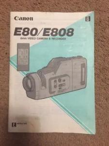 CANON CAMCORDER E80/E808 Original Owners Manual