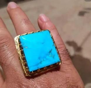 Silver Turquoise diamond ring