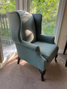 Crawford Cadet Green Wing Back Chair FOR SALE