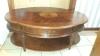 Nice large Wood Coffee Table with drawer and shelf, oval shape