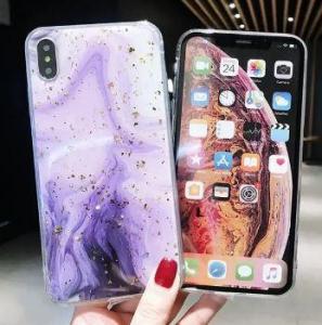 Iphone case 6S case - Purple marble, shiny