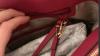 Beautiful magenta Michael Kors leather bag with gold trim
