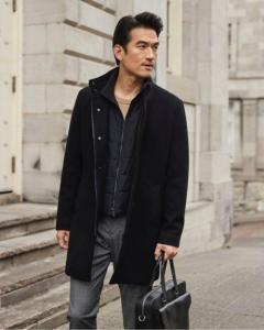 Classic Wool Coat With Mock Neckline