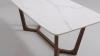 Solid White Quartz Walnut Wood Base Dining Table