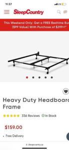 Sleep country head bed frame metal