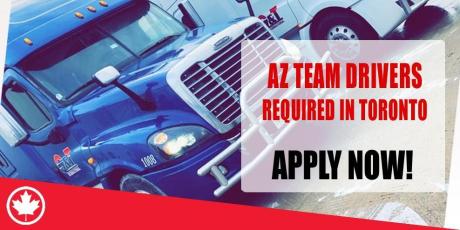 AZ TEAM DRIVERS REQUIRED IN TORONTO