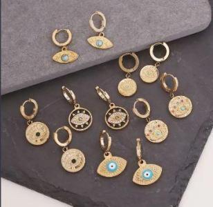 Titanium steel eye earrings personality punk jewelry.