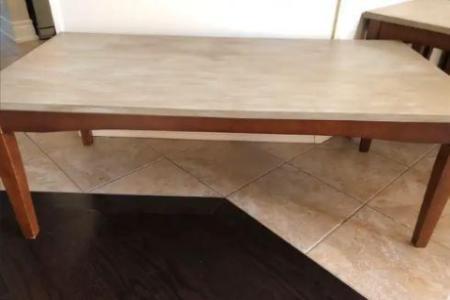 Coffee table with side tables