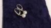 Cultured Freshwater Pearl and White Sapphire earrings
