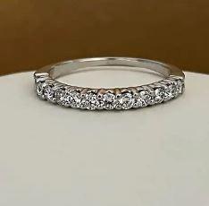 14K White Gold .52ct. 1/2 Diamond Eternity Wedding Ring
