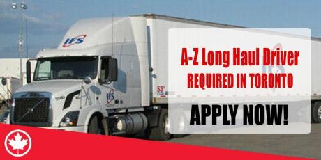 A-Z Long Haul Driver REQUIRED IN TORONTO