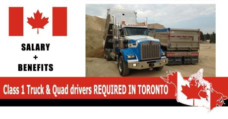 Class 1 Truck & Quad drivers REQUIRED IN TORONTO-CANADA