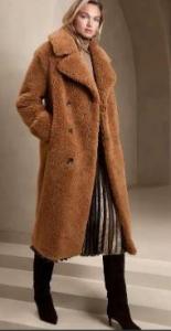 NEW Banana Republic Women’s Sherpa Officer Coat Camel for Winter