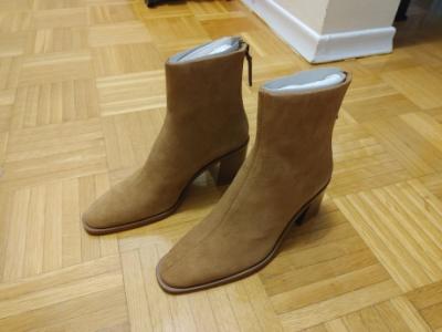 Mango Gloria Suede Block Heel Booties